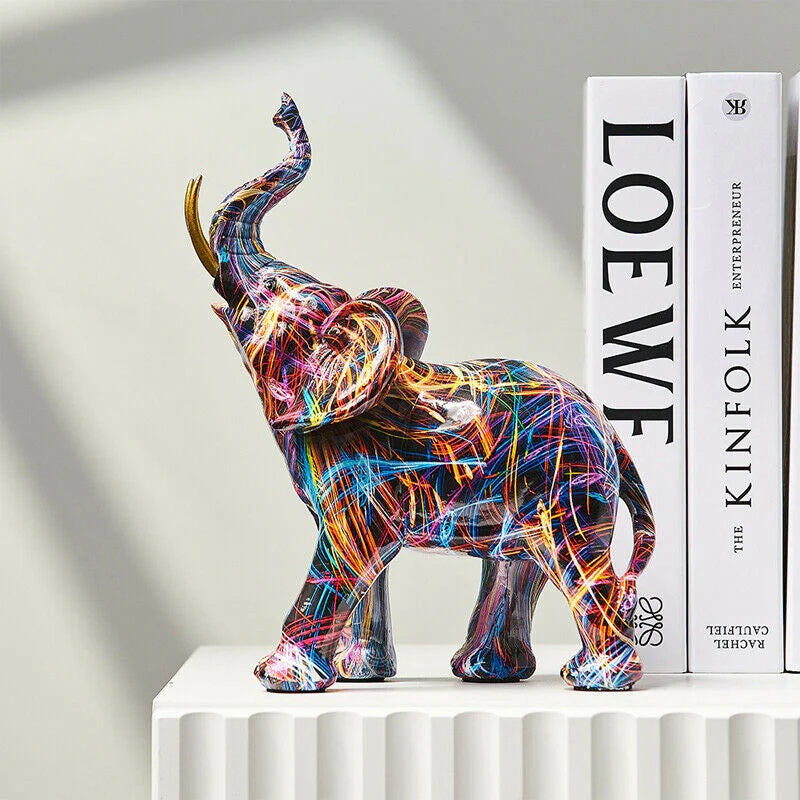 Figurine éléphant graffiti artistique