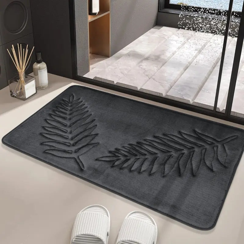 Lot de 2 tapis de bain feuillage