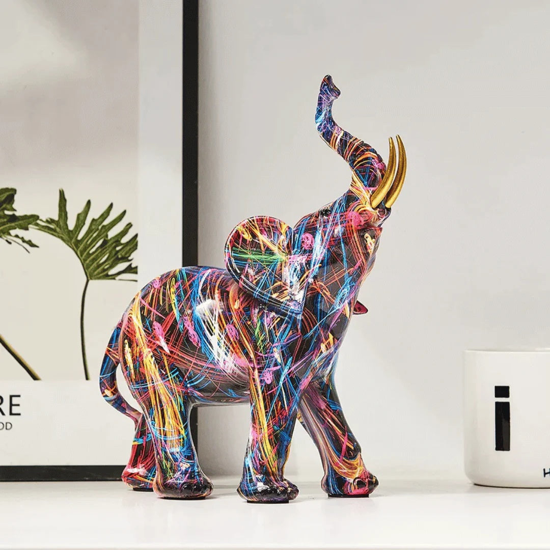 Figurine éléphant graffiti artistique
