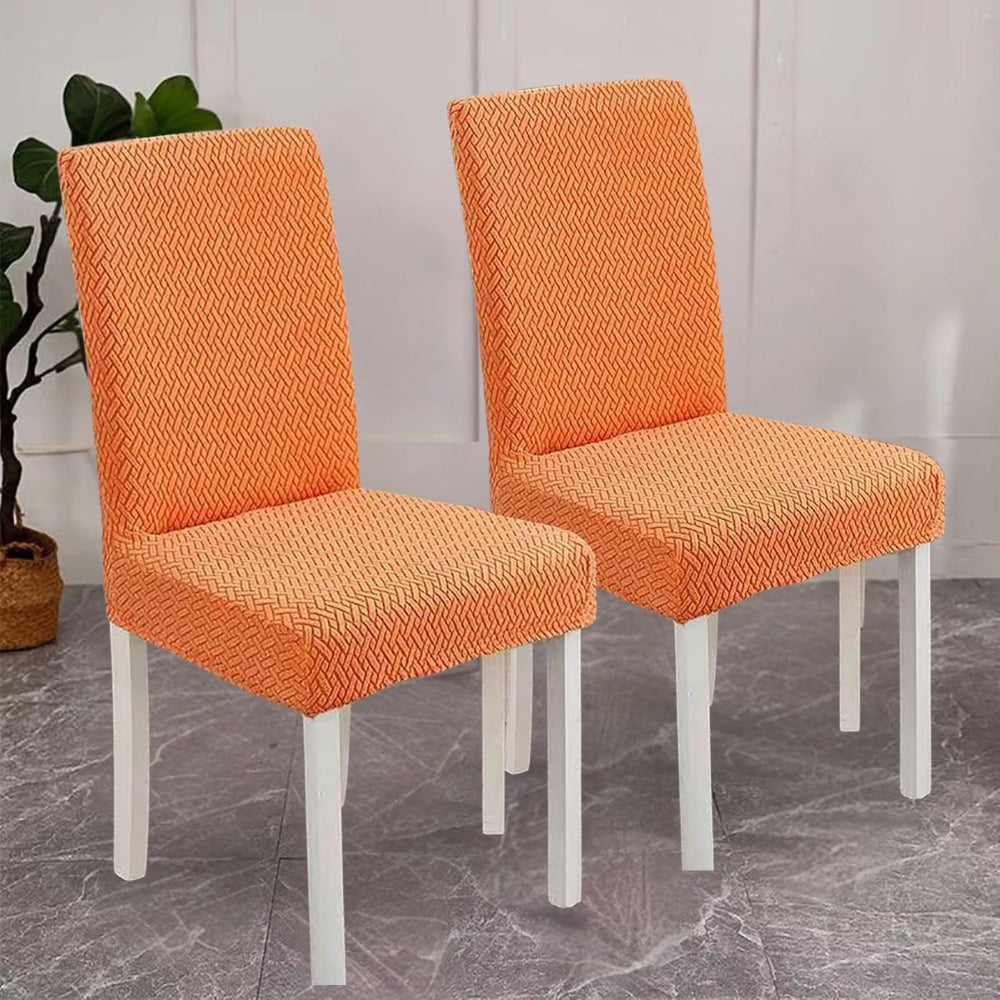 Housse de chaise extensible en velours jacquard Sylva