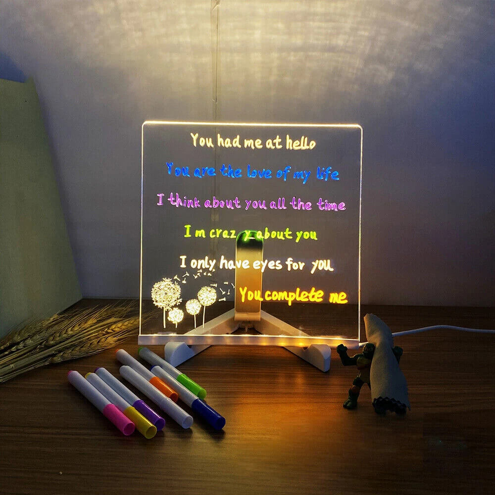 Tableau d'ecriture lumineux en acrylique