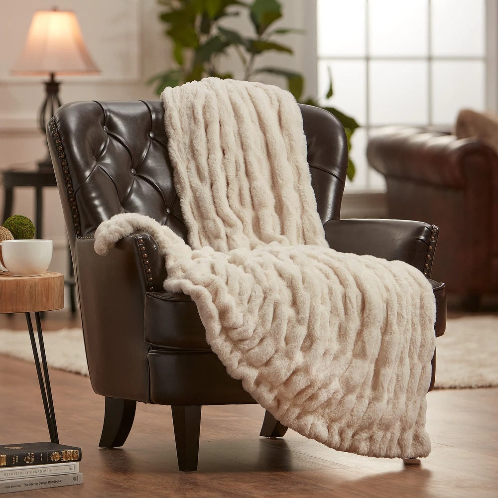Plaid Chic Casa en fausse fourrure – Anthracite