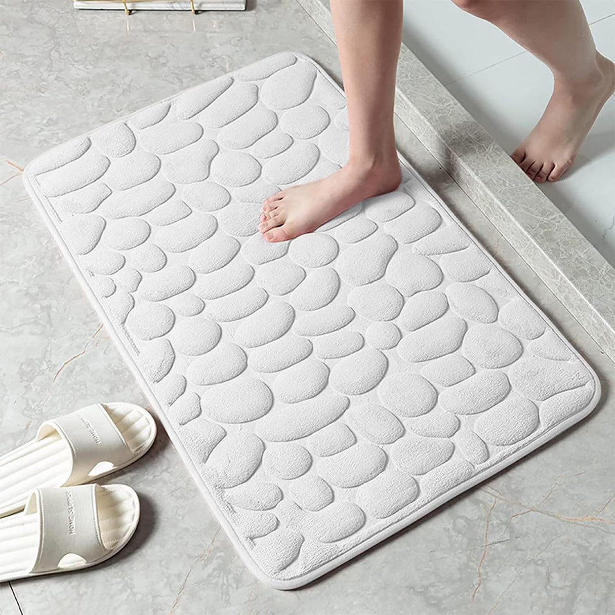 Casa Mat™️ – Tapis polyvalent motif pavé – Blanc cassé