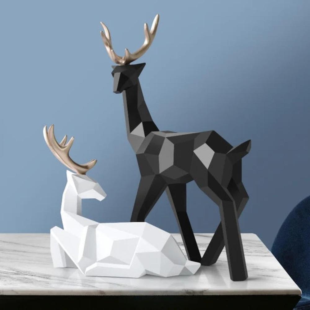 Figurine cerf géométrique