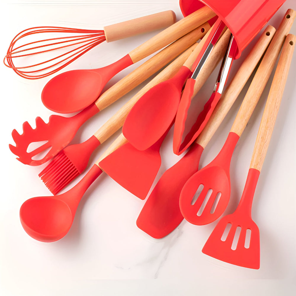 Set d'ustensiles de cuisine en silicone