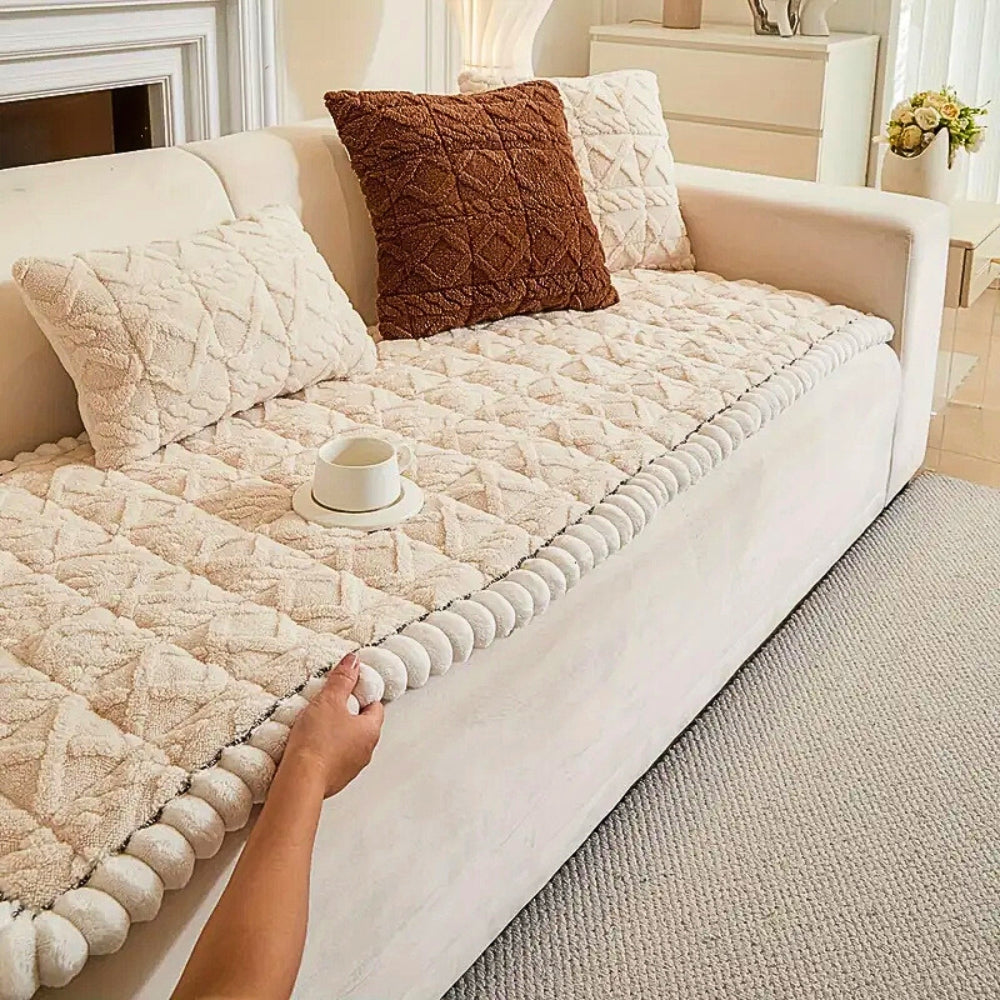 Housse de protection de canapé sherpa douillette