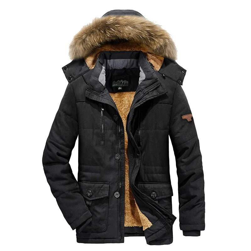 Veste d'hiver chaude a capuche pour homme