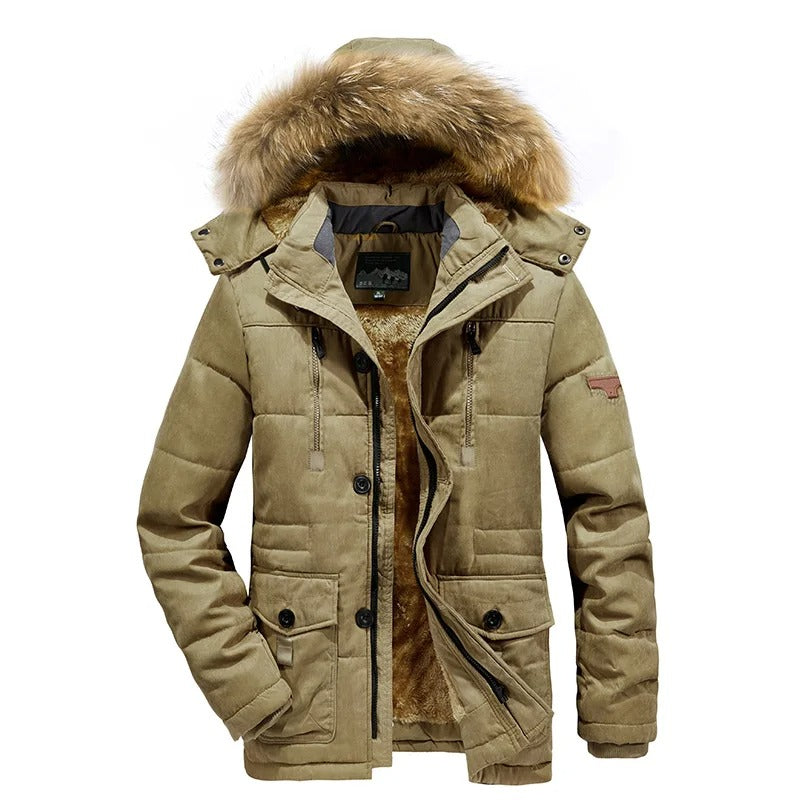 Veste d'hiver chaude a capuche pour homme