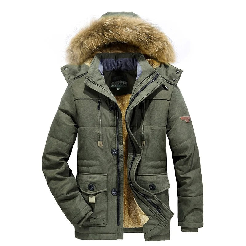 Veste d'hiver chaude a capuche pour homme