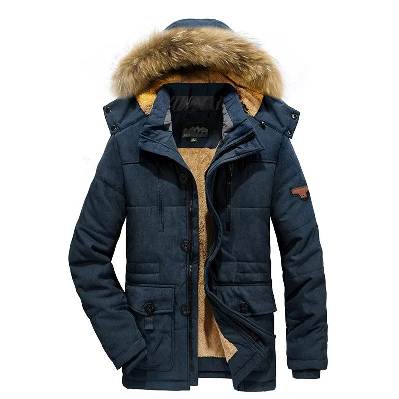 Veste d'hiver chaude a capuche pour homme