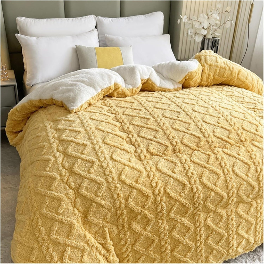 Plaid sherpa épais et douillet